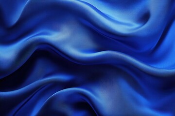 Fototapeta premium Smooth blue fabric on a dark blue background