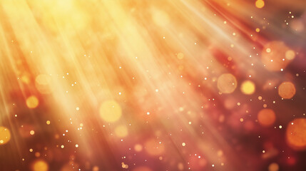 A beautiful christmas background with bokeh lights and rays of golden light
