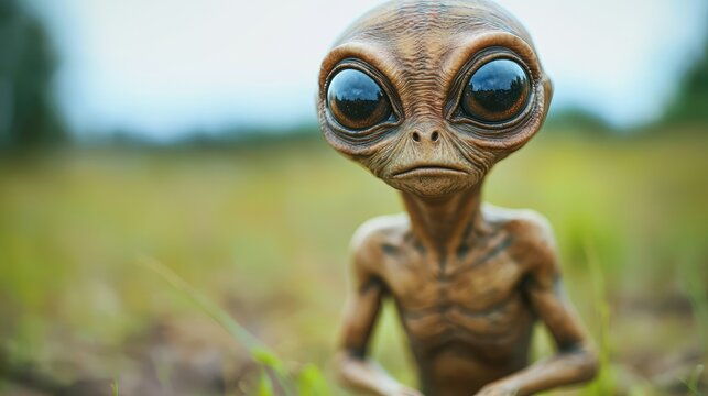 Curious Alien Observes Humans from Afar