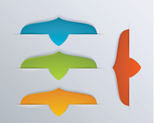 Infographic tag template with paper sheets for web design