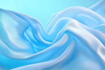 Obraz premium Undulating light-blue fabric against a vibrant background