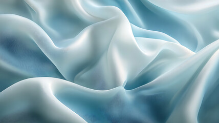 Obraz premium A beautifully draped silk fabric with a soft glow, each fold creating graceful waves, the light enhancing the rich texture and sheen, highlighting the fabric's fluidity