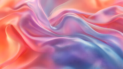 Fototapeta premium A beautifully draped silk fabric with a soft glow, each fold creating graceful waves, the light enhancing the rich texture and sheen, highlighting the fabric's fluidity