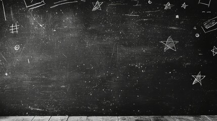 Empty Chalkboard with Faint Marks for Creativity