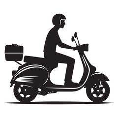 Fototapeta premium Classic Retro Scooter Silhouette - Vintage scooter Vector Illustration isolated background, Ai generated