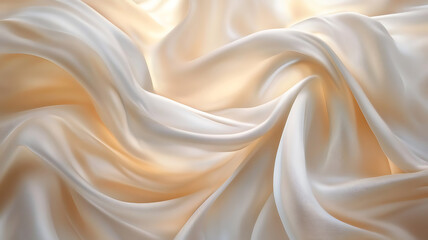 Obraz premium A richly textured silk fabric flowing in luxurious waves, with soft lighting casting a gentle shine across each fold, capturing the material's elegance and sophistication.