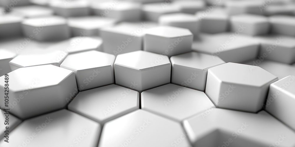 Poster close-up of a geometric pattern of white hexagons