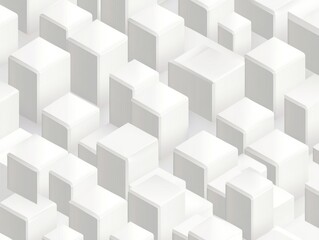 Fototapeta premium Abstract White Geometric Pattern of Interlocking Cubes