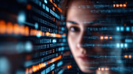 Fototapeta premium Exploring the Intersection of Humanity and Technology Through Futuristic Visuals
