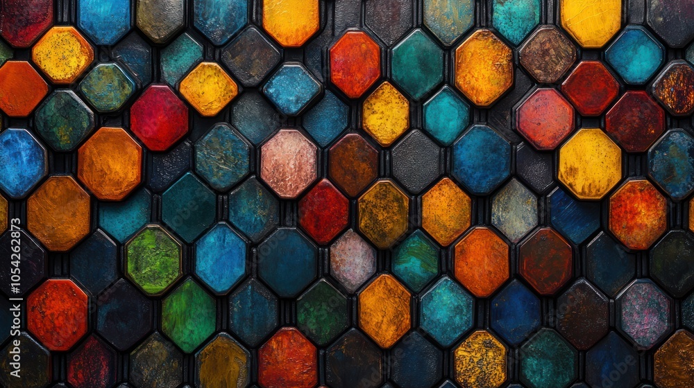 Poster A Colorful Hexagon Pattern of Octagons