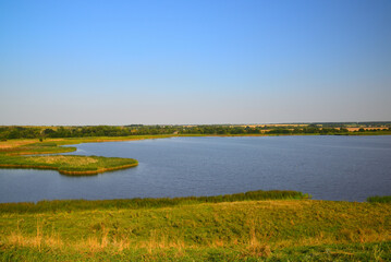 Autumn landscape with a pond in Russia