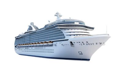 Ship, cruise ship luxury ship on transparent background.