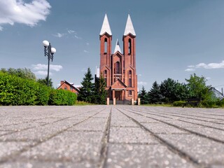 Spectacular, dark sky. A church against a gray sky. The dramatic mood is Christianity.