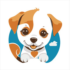 Obraz premium Puppy Illustration vector design, Dog logo, Dog icon Design