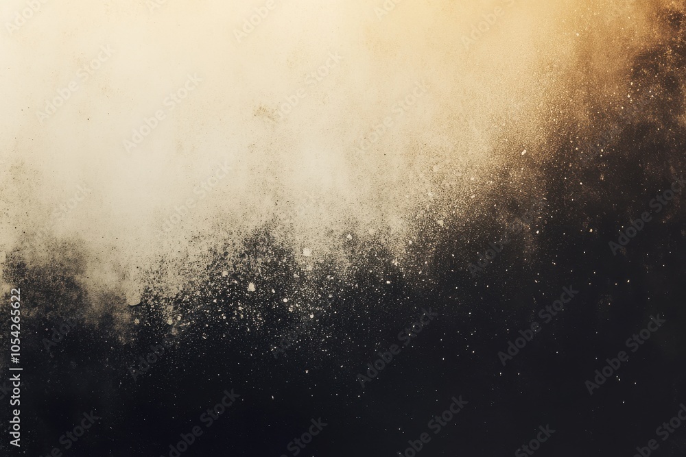 Poster abstract blend of beige and brown tones against a dark background, incorporating grainy noise textur
