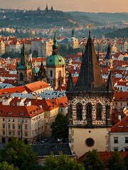 Obraz premium Old Town Prague skyline, Czech Republic