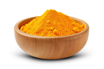 Turmeric powder isolated on transparent background, PNG
