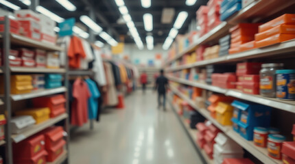 Obraz premium Buying sports apparel and shoes in a store with shelves filled with various equipment
