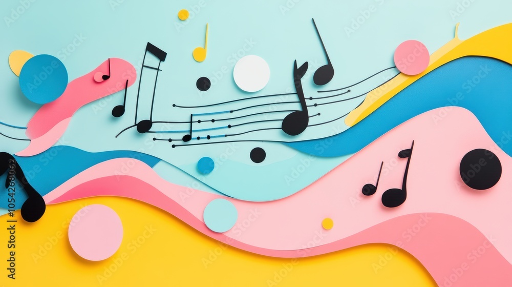 Poster a musical score filled with whimsical notes and symbols, representing a strategy that thrives within
