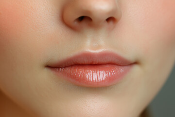 Naklejka premium A woman's face with a red lip and a white nose