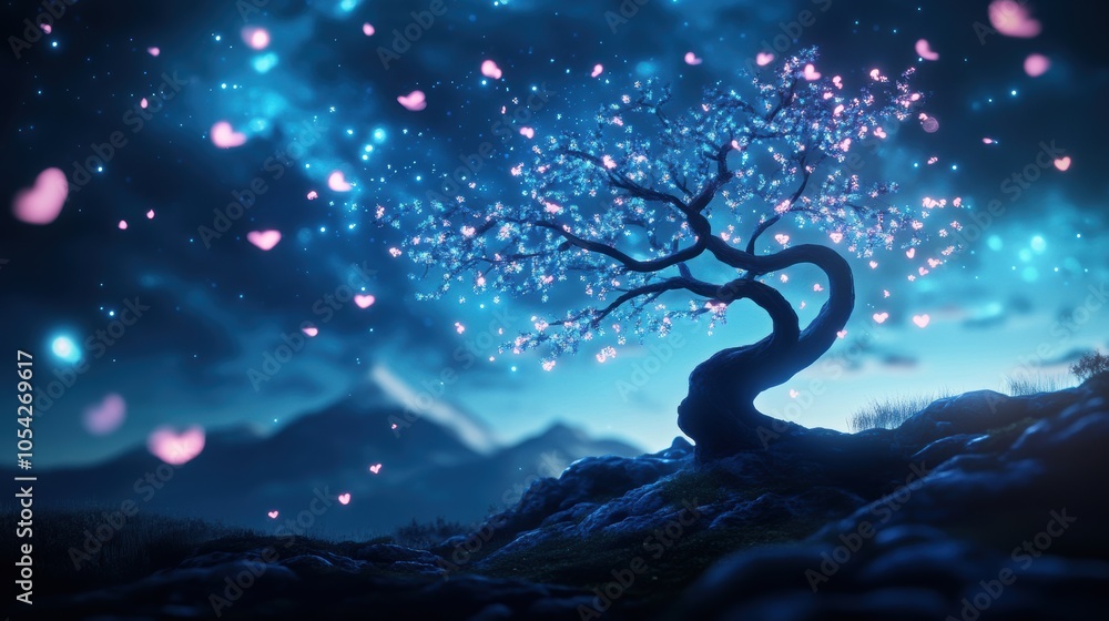 Poster a world where the air is filled with swirling, luminous particles, creating a surreal atmosphere of 