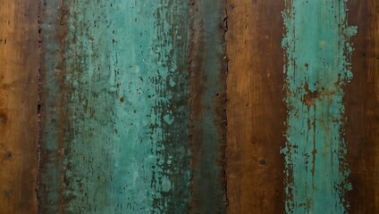 Fototapeta premium Rustic surface with honeydew and cyan oxidized patina