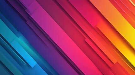 Fototapeta premium A vibrant abstract background featuring layered geometric shapes in gradient colors.
