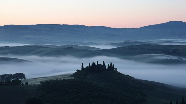 misty morning in the hill