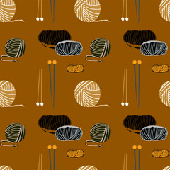 Knit wool spoke needlework pattern vector artwork
