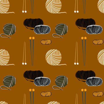 Knit wool spoke needlework pattern vector artwork