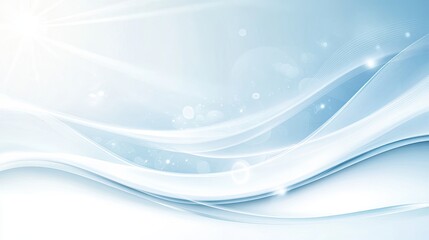 Ethereal Blue Abstract Waves Background with Light Effects