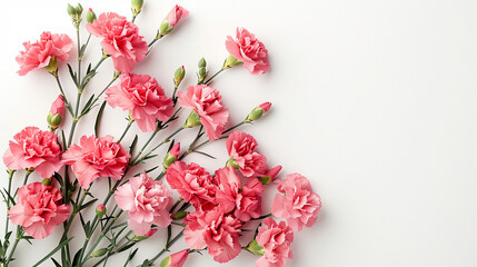 Cluster of Carnations Arrangement in Top Left Corner