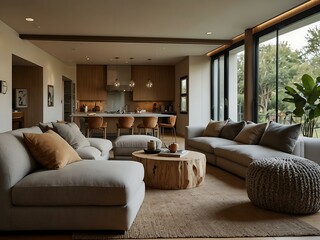Fototapeta premium Warm living spaces with cozy elements.