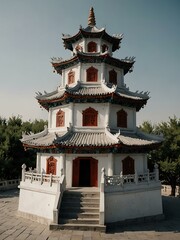 Naklejka premium White Pagoda Temple in Hohhot, China.