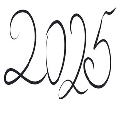 Fototapeta premium banner, calendar, vector, design, holiday, concept, template, card, poster, background, celebration, creative, text, number, cover, happy, typography, 2025, business, icon, logo, annual, illustration,