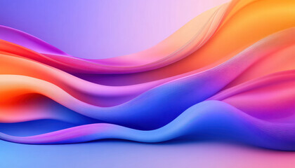 Fototapeta premium Vibrant abstract waves in shades of orange, pink, and blue create dynamic visual flow, evoking sense of movement and energy