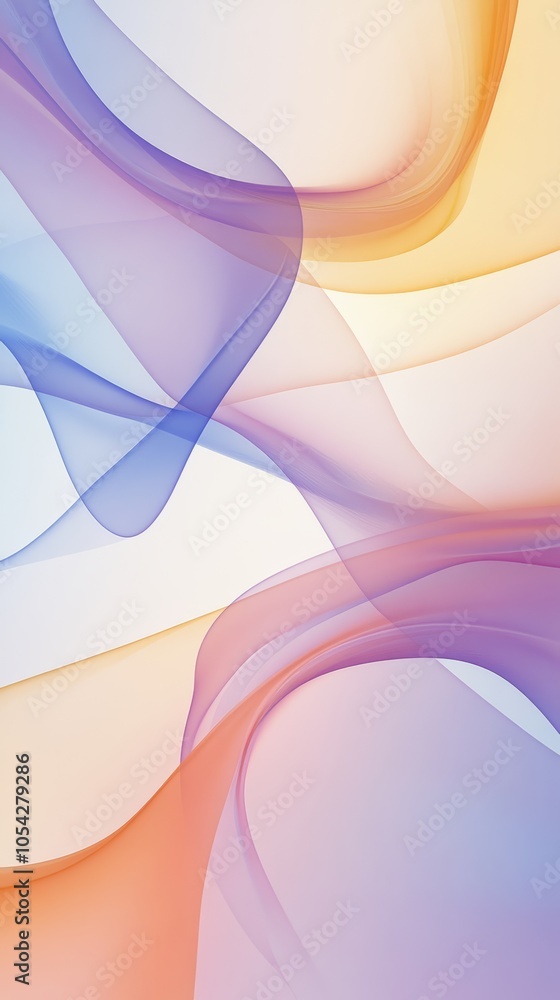Poster Abstract gradient waves in soft colors, smooth flow. contemporary background design concept