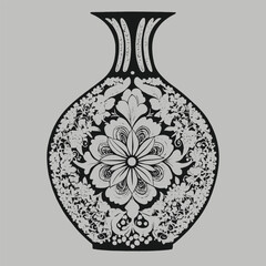 a black and white line drawing of a vase
