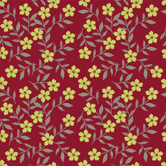 Obraz premium botanical floral vector seamless pattern with roses herbs and leaves big set background with flowers