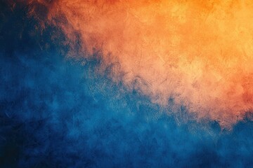 Fototapeta premium Lively blue and tangerine blend background featuring a rough texture for an expansive banner design