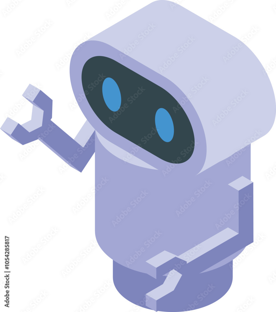 Poster friendly chatbot extending a welcoming gesture, symbolizing helpfulness and support in customer serv
