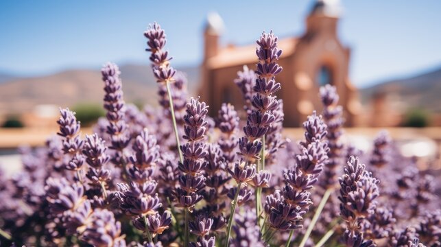 Qebele Azerbaijan tourism lavender fields HD 8K wallpaper Stock Photographic Image