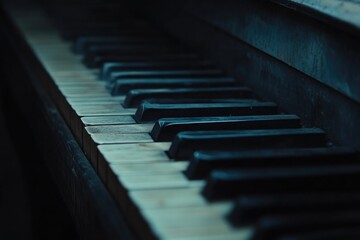 Classic Black and White Keys of a Grand Piano