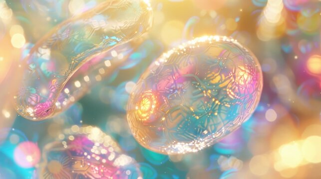 Microscopic view of cell death dynamics, highlighting apoptotic changes in nucleus and surrounding cells.