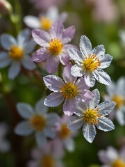 Obraz premium Close-up of delicate flowers blooming in springtime.