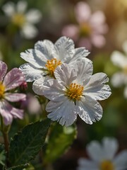Fototapeta premium Close-up of delicate flowers blooming in springtime.