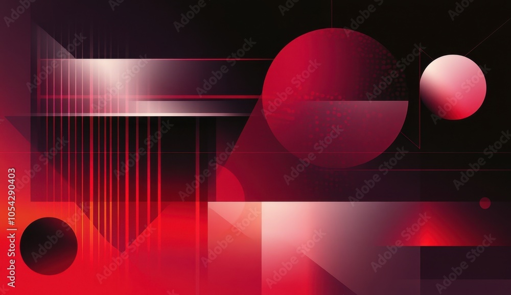 Poster red and black background with geometric shapes for presentation or design abstract dark red color ba