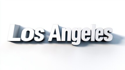 Los Angeles City symbol art poster 3D Typography.