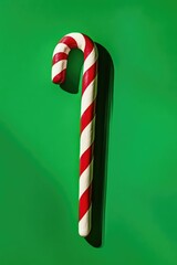 Fototapeta premium Festive Candy Cane Delight on Green Background