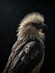 Obraz premium Feathered serenity highlighted against a dark backdrop.